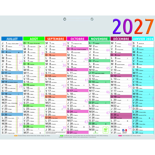 Calendrier 43x33,5cm Exacompta Multicolore