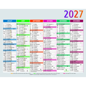 Calendrier 18x13,5cm Exacompta Multicolore