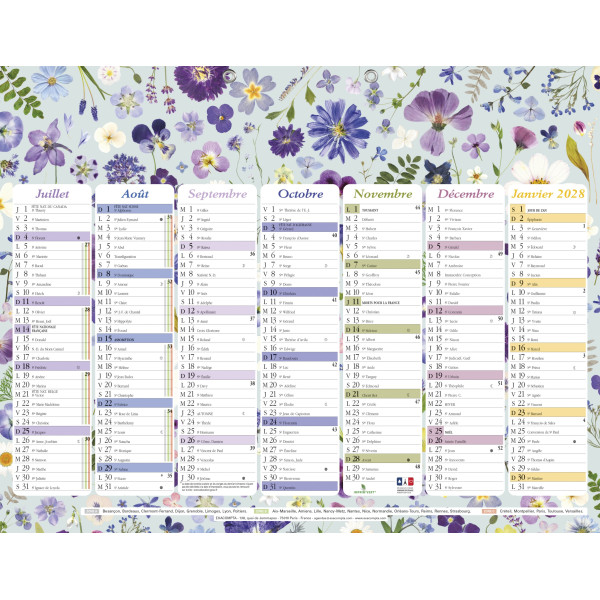 Calendrier 29,5x22cm Exacompta Chemin de Marettes