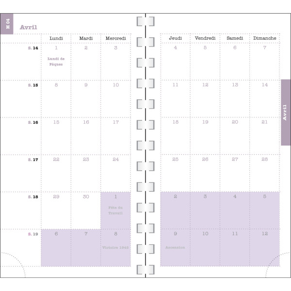 Agenda semainier 9x16cm spiralé Exacompta Lady 16S Alysse