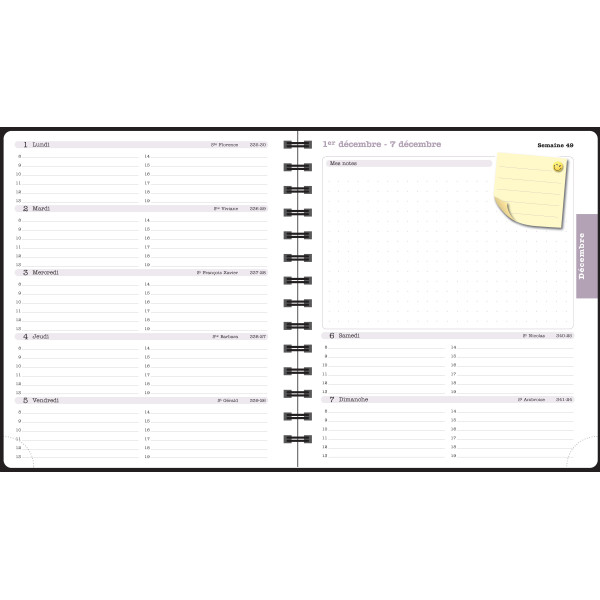 Agenda semainier 15x17cm spiralé Exacompta Lady 18S Alysse