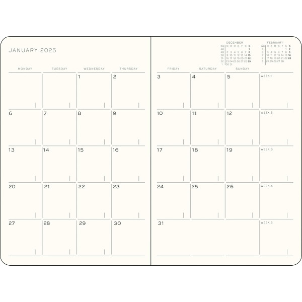 Agenda Mensuel & Carnet 12,5x19cm souple anglais Leuchtturm1917