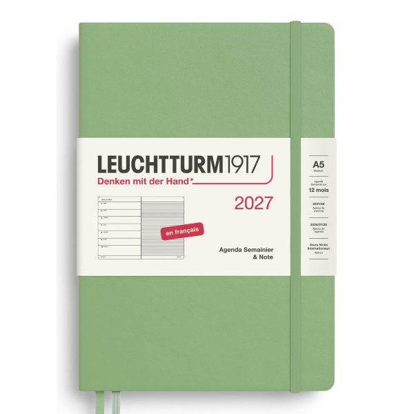 Agenda Semainier & Carnet 14,5x21cm rigide français Leuchtturm1917