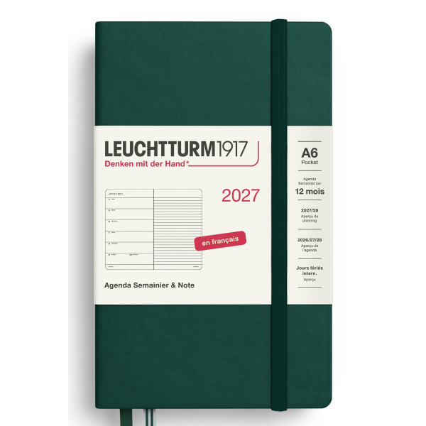 Agenda Semainier & Carnet 9x15cm rigide français Leuchtturm1917