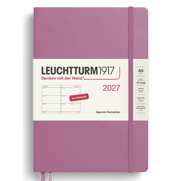 Agenda Semainier Horizontal 14,5x21cm rigide français Leuchtturm1917