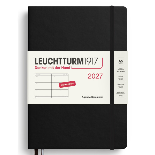 Agenda Semainier Horizontal 14,5x21cm rigide français Leuchtturm1917