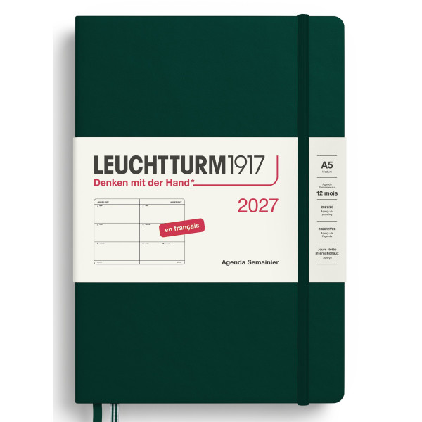 Agenda Semainier Horizontal 14,5x21cm rigide français Leuchtturm1917