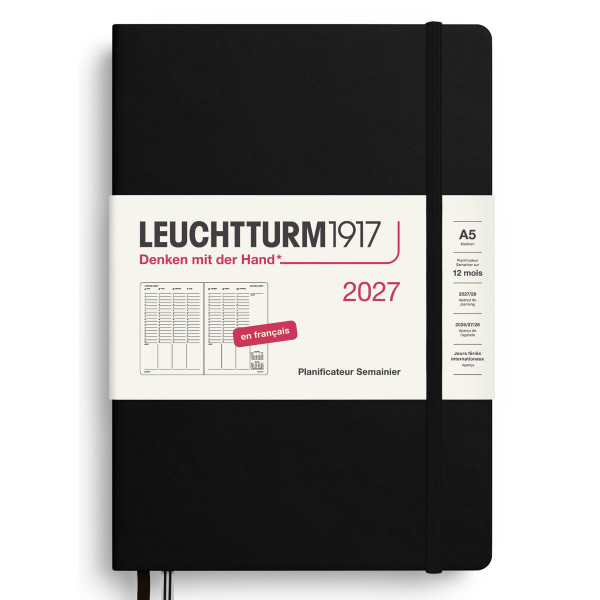 Agenda Semainier Vertical 14,5x21cm rigide français Leuchtturm1917