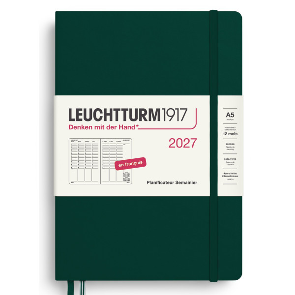 Agenda Semainier Vertical 14,5x21cm rigide français Leuchtturm1917