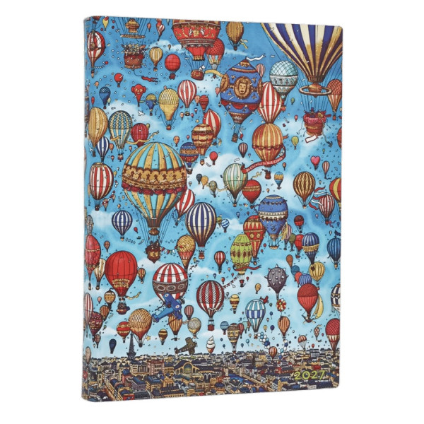 Agenda journalier 12,5x17,5cm Paperblanks Festival de montgolfières Flexis Midi 12 Mois