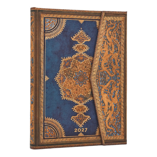 Agenda semainier 13x18cm Paperblanks Safavide Indigo Midi 12 Mois Vertical