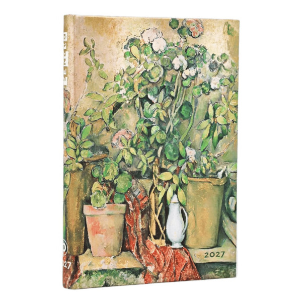 Agenda semainier 9x14cm Paperblanks Pots en terre cuite et fleurs de Cézanne Mini 12 Mois Horizontal