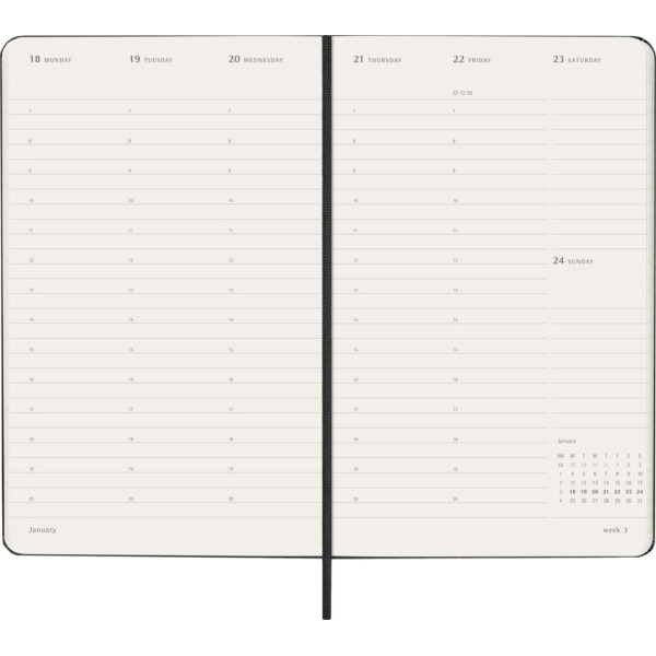 Agenda semainier vertical Moleskine PRO Weekly Vertical Diary Planner