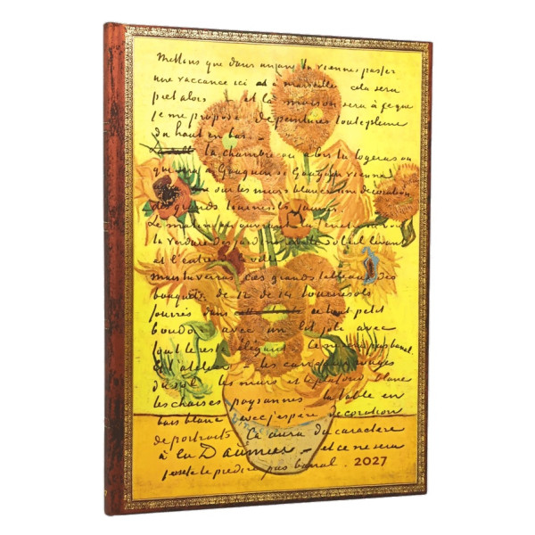 Agenda semainier 17,5x23cm Paperblanks Van Gogh Tournesols Ultra 12 Mois Vertical