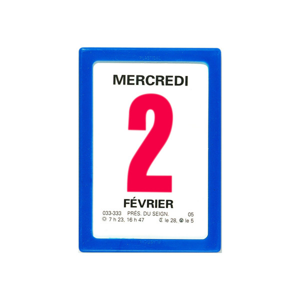 Calendrier à effeuiller 63x92mm Oberthur
