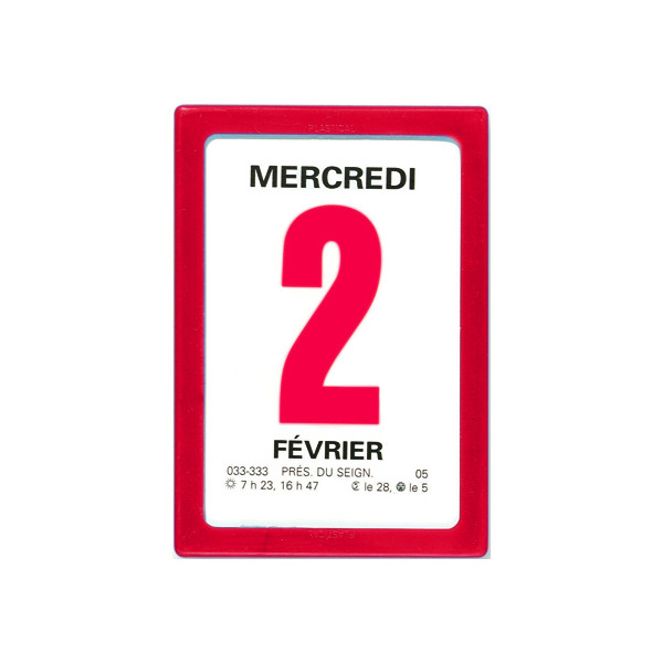 Calendrier à effeuiller 63x92mm Oberthur