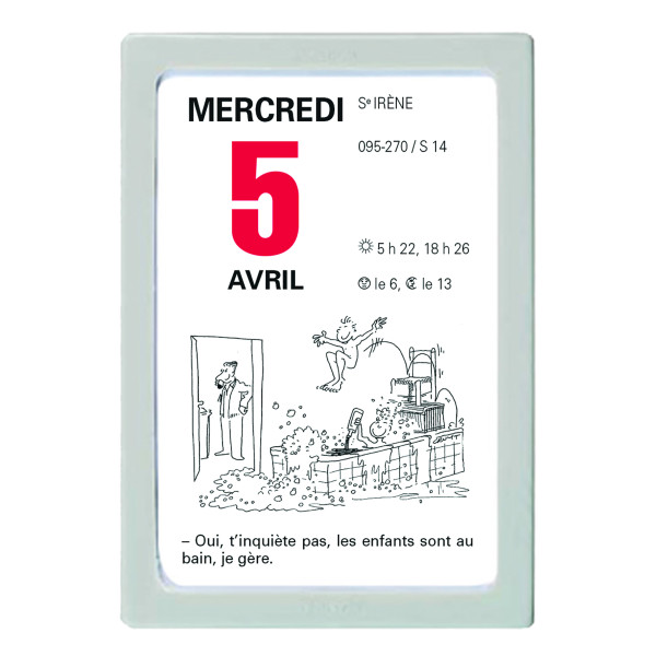 Calendrier humoristique à effeuiller 63x92mm Oberthur