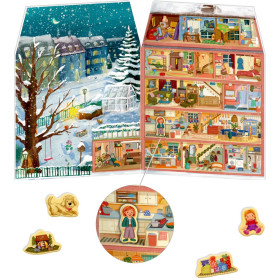 Calendrier de l'Avent magnétique Coppenrath Ma maison de Noël colorée