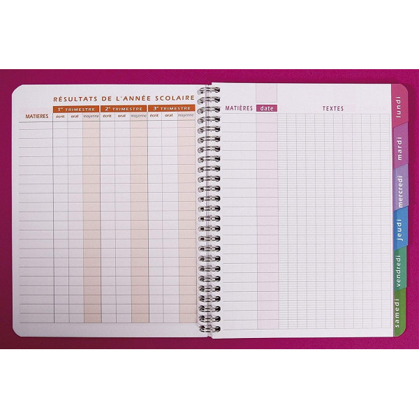 Cahier de textes spirale Clairefontaine