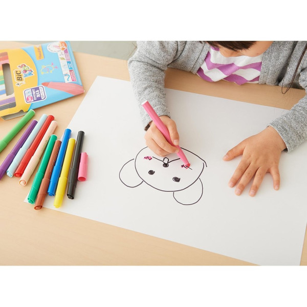 12 feutres de coloriage pointe large BIC Kids Visacolor XL