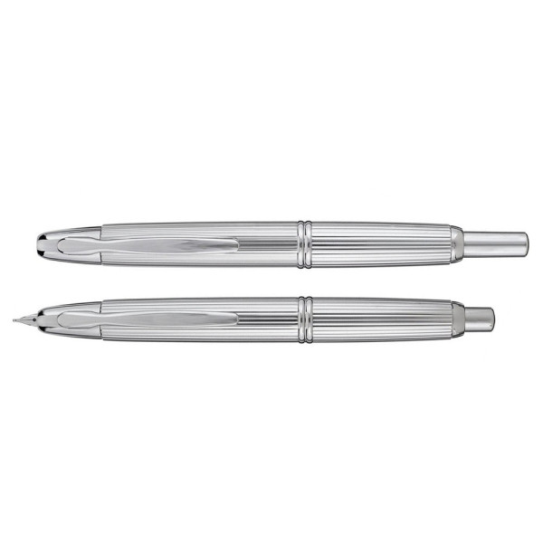 Stylo plume rétractable Pilot Capless Stripe Argent