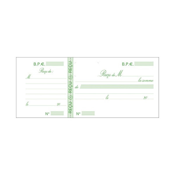 Carnet à souche "Reçus" 50 feuillets - Format horizontal 9x13 cm Exacompta