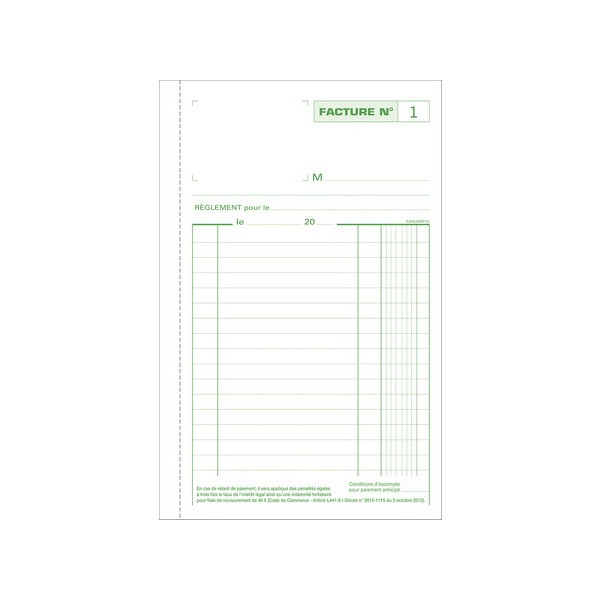 Manifold Factures 21x13,5cm 50 feuillets dupli auocopiants Exacompta
